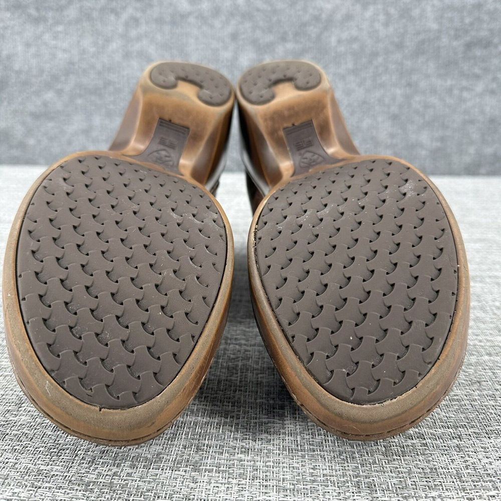 Ariat Ashbourne Briar Leather Clogs Womens Sz EU 38 US 7.5 M Brown Woven Comfort - Picture 13 of 14
